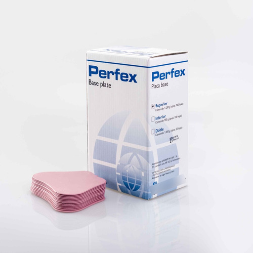 Placa Base Perfex Caja X100 Unid Prótesis Dental Odontología