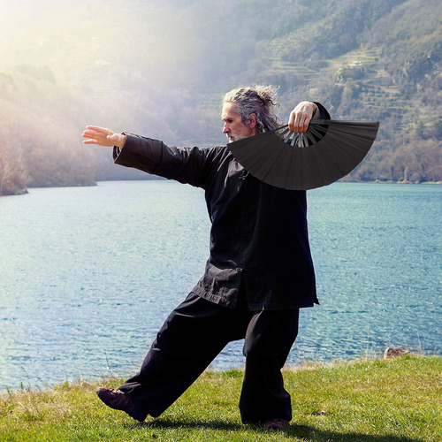 Abanico Grande Plegable Mano Artístico Kung-fu Tai De 8 Piez
