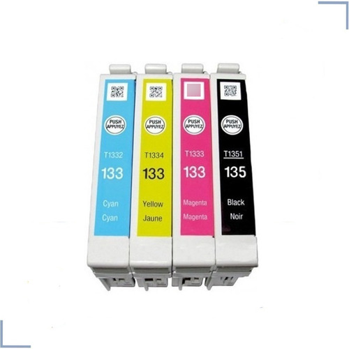 4 Cartucho T135 Compatível Para Epson Tx133 Tx135 Tx123 T125