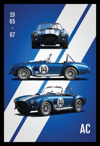 Ac Cobra Shelby Ford V8 1966 Cuadro Enmarcado 45x30cm