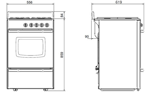 Imagen 9 de 10 de Cocina A Gas Longvie 13331bf 56cm Blanca Cajón Parrilla