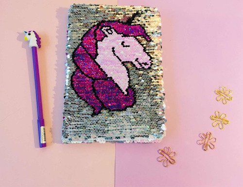 Bonitas Libretas De Líneas ,diseño Lentejuelas Reversible