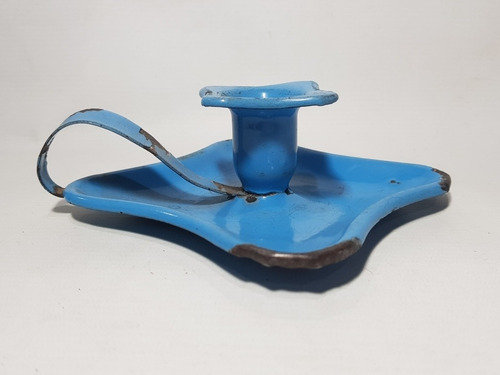 Imagen 5 de 6 de Antiguo Porta Velas Enlozado Celeste Exc Estado Mag 58710
