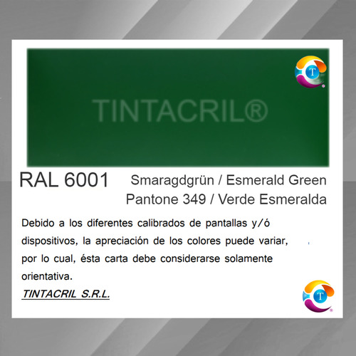 Pintura Bicapa Ral 6001 X 3.6 Lts. Verde Esmeralda