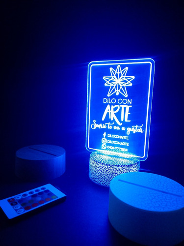 Lampara Led Personalizada 15 Colores Con Control Remoto