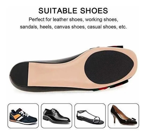 Almohadillas Antideslizantes Adhesivas P/suela Zapatos Tacos X 3 Pares Negro