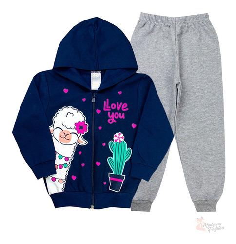 Imagem 1 de 10 de Kit 4 Conjuntos Infantil Menina Moletom Roupas Frio Inverno