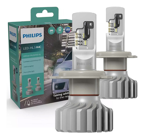 Lâmpada Philips Ultinon Pro5000 Led H4 6000k + 160% Luz