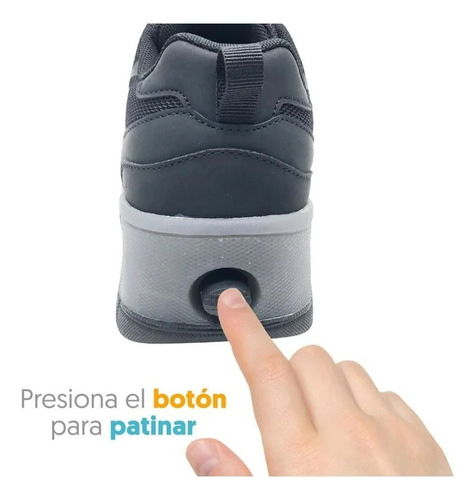 Tenis-patín Next 2 En 1 Talla 19 Color Negro Para Niño