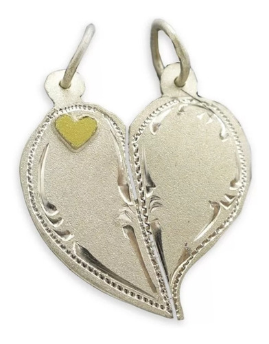 Imagen 3 de 7 de Media Medalla Plata 925 Oro 18k Grabados Novios Garantía