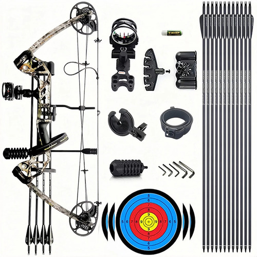 Kit Arco Compuesto Con Flechas Deportivo Y Caza 70 Lbs Profe