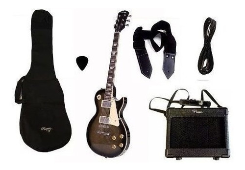 Combo Guitarra Electrica Parquer Les Paul 3 Negra Ampli 5w