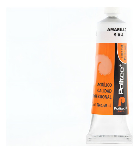 Pintura Acrílica Profesional Línea 900 Politec 60ml Color Amarillo Cadmio No 904