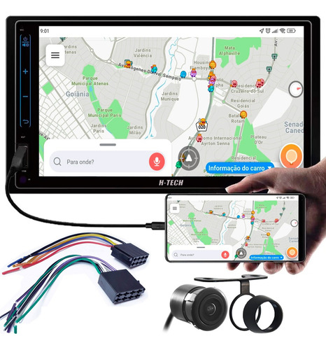 Central Multimidia Mp5 2 Din H-tech Ht-3020 Bt Espelhamento