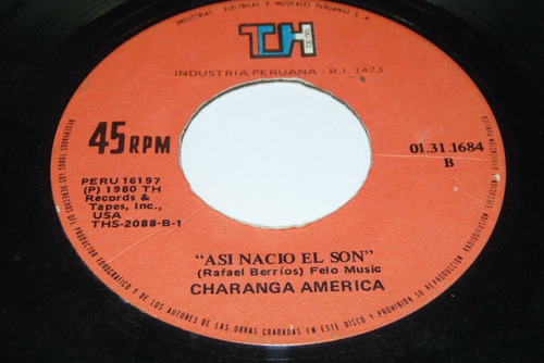 Jch- Charanga America Asi Nacio El Son Salsa 45 Rpm