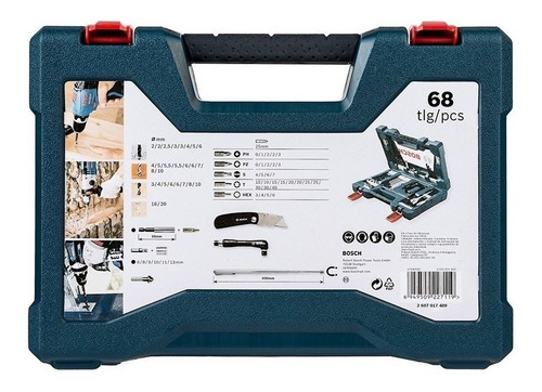 Imagen 5 de 8 de Set Kit Juego Bosch V-line 68 Pzs Puntas Mechas Tubos