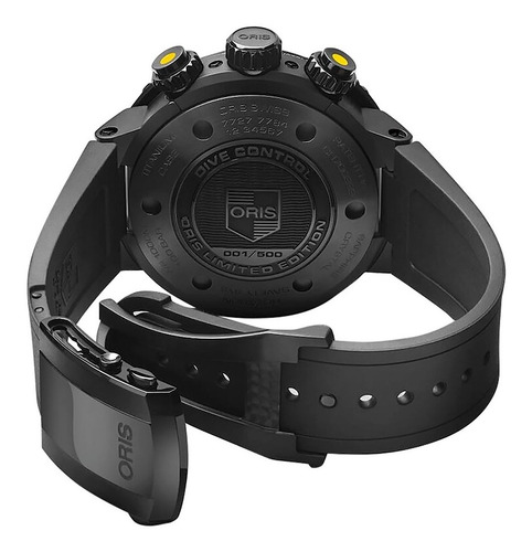Reloj Oris Dive Control Edición Limitada Color de la correa Negro Color del bisel Negro Color del fondo Negro