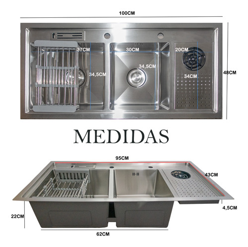 Lavaplatos Con Llave Moderno 100x48 Y Lavavasos Accesorios