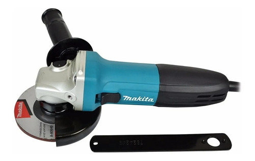 Esmeriladora angular Makita GA4530 color turquesa 720 W 120 V + accesorio