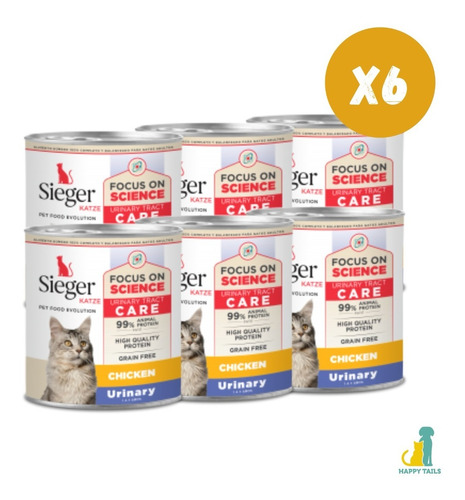 Sieger Katze Urinary Latas 6 X 340 Grs - Happy Tails