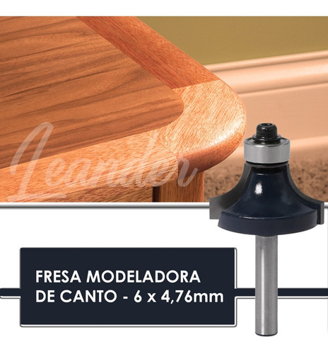 Fresa Quebra Canto Arredonda Canto C/ Rolamento 6mm Tábua