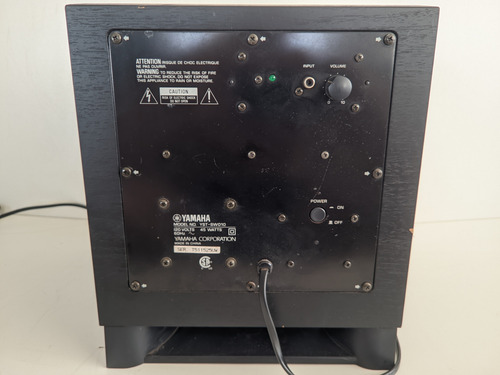 Subwoofer Yamaha Yst-sw010 Ref. Onkyo. Pioneer. Jbl Preto (Usado)