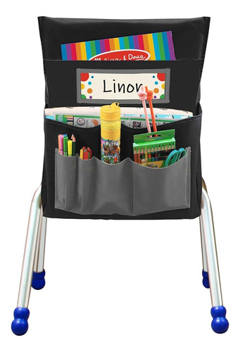 Auvcas Silla Negra Bolsillo Trasero Asiento Escolar Silla Al