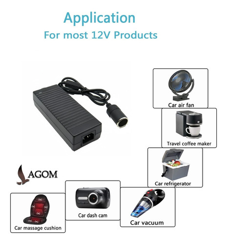 Conversor De Energia Lagom 12v 10a, Adaptador De Carro