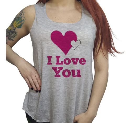 Musculosa Acampanada Frase I Love You Te Amo Enamorados Amor