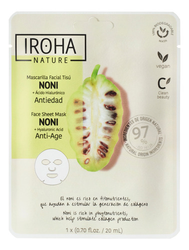 Mascarilla Facial Antiedad Con Noni De Iroha Nature