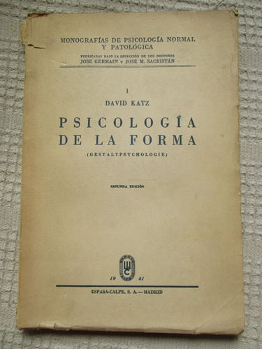 David Katz - Psicología De La Forma (gestaltpsychologie)
