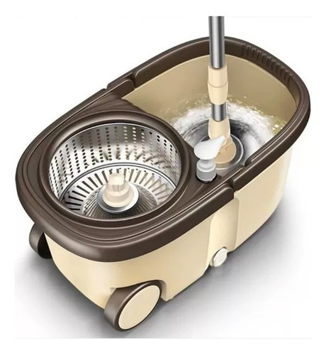Balde Giratorio Trapeador Centrifugo Escurridor 4 Repuestos