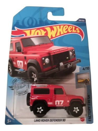 Hot Wheels Land Rover Defender 90 Rojo #199/250 De 2020