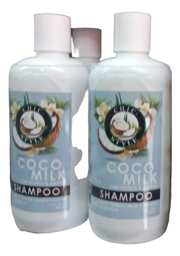 Shampoo De Coco Y Leche 100% Organico Con Romero Y Jazmin