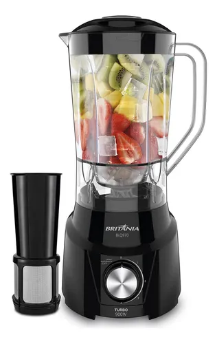 Liquidificador Britânia Turbo 900W 2,6L 4 Velocidades Preto BLQ970P 127V