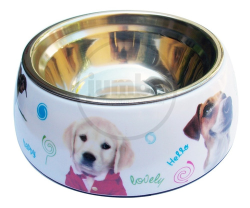 Imagen 7 de 9 de Comedero Perro Gato Glam Melamina Antideslizante Acero Inox