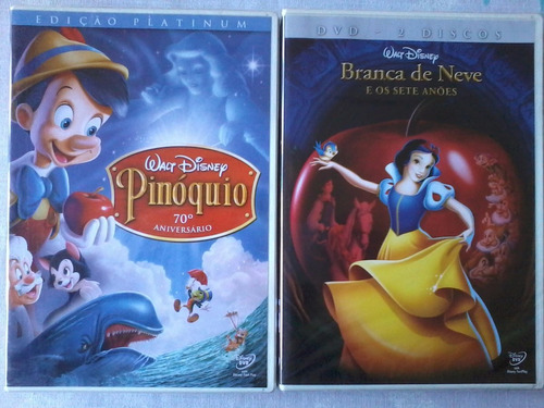 Dvd Pinoquio E Branca De Neve (original Lacrado)
