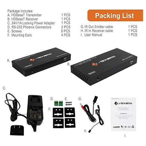Extensor Hdmi Digital De Largo Alcance J-tech Sobre Cat6, 15