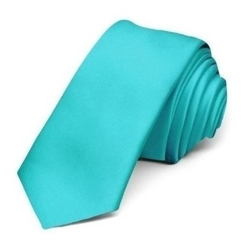 Kit 20 Gravatas Slim Fit Casamento, Padrinhos, Formatura Cor Azul-Tiffany