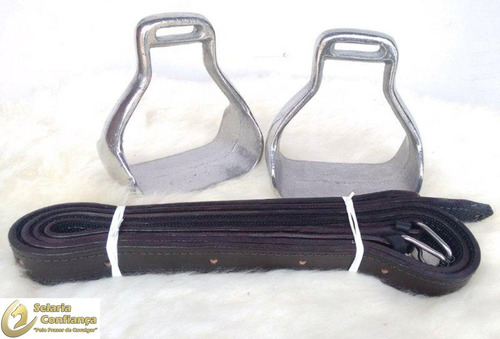 Kit Montaria Estribo De Aluminio + Loro Forrado Inox P Selas