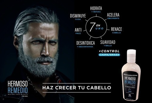 Imagen 8 de 9 de Pack Shampoo Hermoso Remedio ® Anticaida Crecimiento Acelerado Anticaspa Reparador Hidratante Para Hombre 250ml Por 2 Unidades
