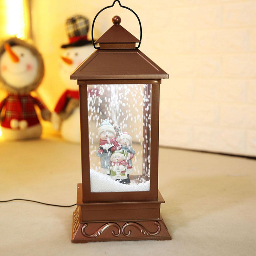 Farol Navideño Con Forma De Bola De Nieve Con Iluminación Mu