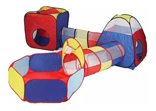 Barraca Playground Toca Infantil Colorida 5 Em 1 C/ Túnel