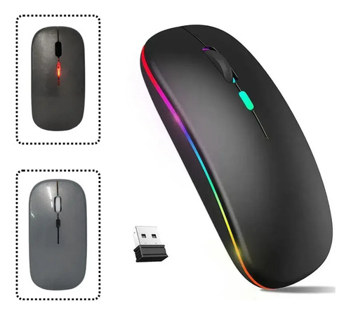 Mouse Optico Raton Gamer Inalambrico Luz Rgb Usb Recargable