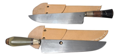 Cuchillo Criollo Artesanal Disco Arado Asta Vaca + Vaina Asta De Vaca