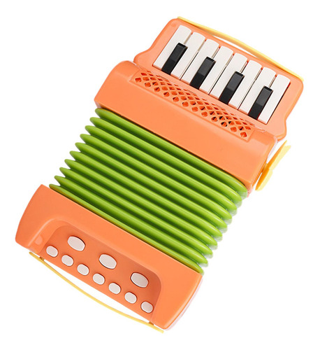 Acordeón De Piano De 10 Teclas Y 8 Bajos, Música Naranja