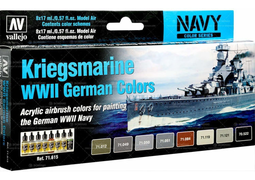 Av Vallejo Model Air Set Kriegsmarine 2 Color Aleman