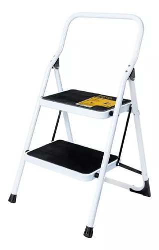 Escalera Tubular Plegable 2 Peldaños Uso Común 91 Kg Pretul