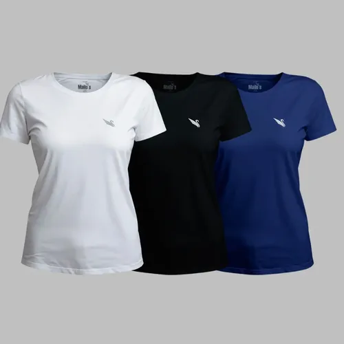 Kit 3 Camiseta Feminina Dry Fit Proteção Uv Básica T Shirt