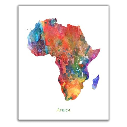 Arte De Pared Mapa De África, Decoración Africana, Co...